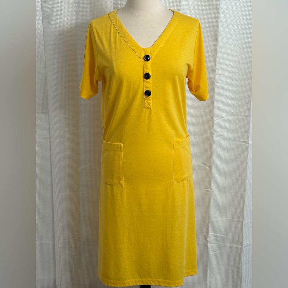 Anthony‎ Richards Women's Short Sleeve Pull-on Dress Pockets Yellow Size XL
